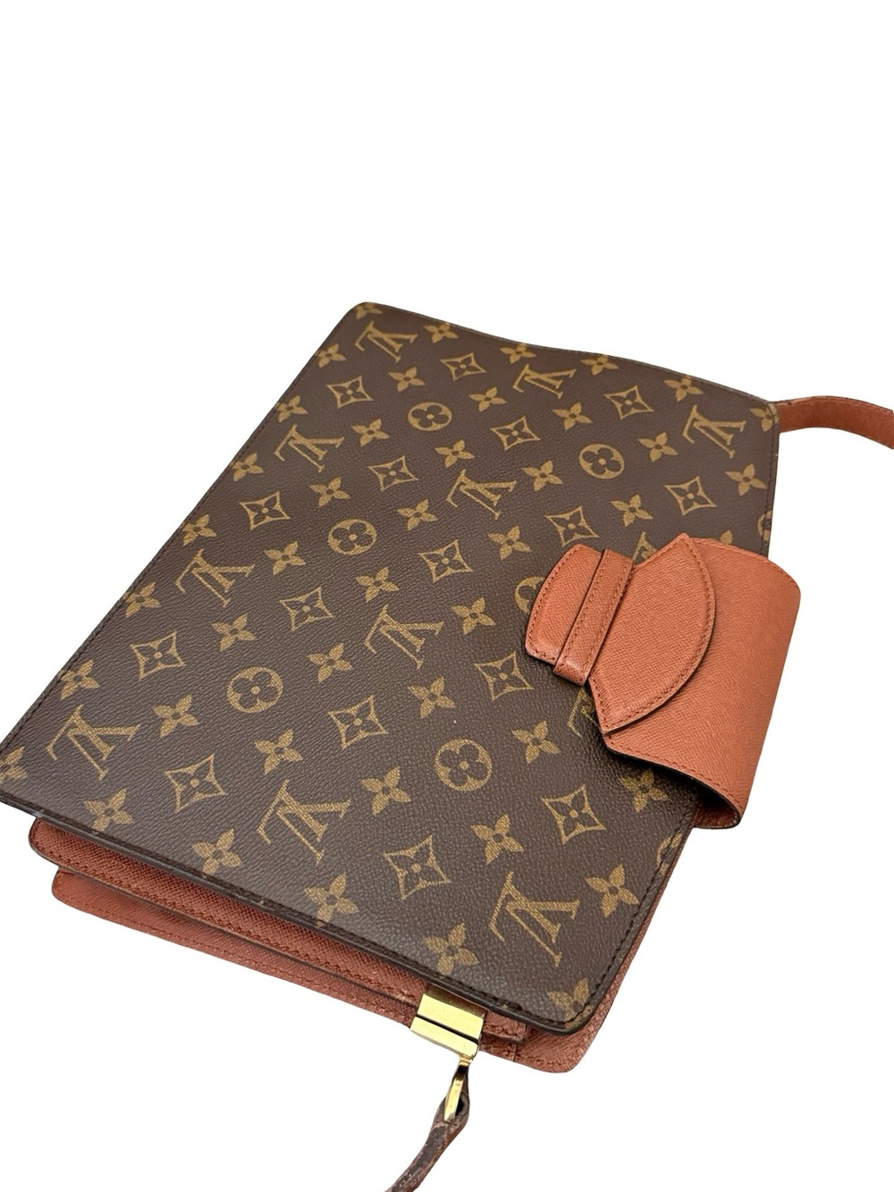 Louis Vuitton Monogram Crossbody Bag Brown Leather Trim Monogram Courcelles - Picture 15 of 17